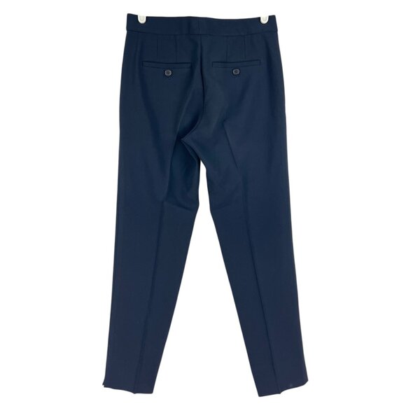 Theory Women's Skinny Leg Navy Blue Ibbey 2 Admiral Crepe Dress Pants Size 2 - Picture 2 of 10